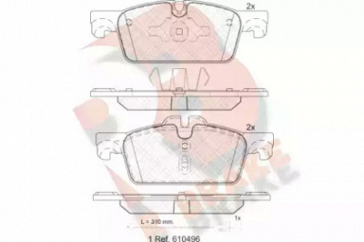 R BRAKE rb2021 -  Комплект тормозных колодок, дисковый тормоз